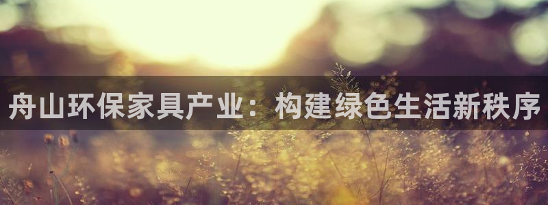 杏耀客户端登陆：舟山环保家具产业：构建绿色生活新秩序